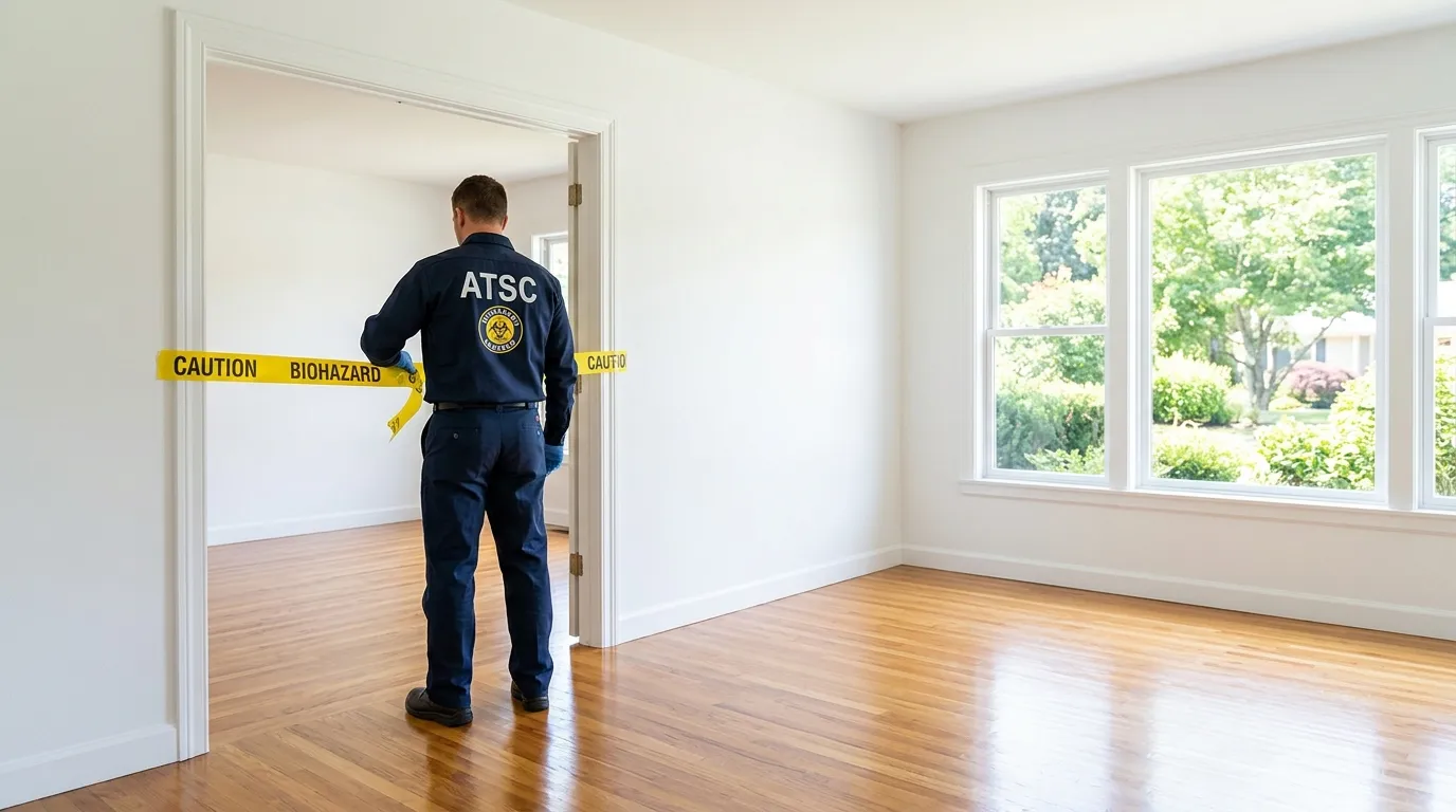 Certified biohazard cleanup crew performing Crime Scene Cleanup in Exeter